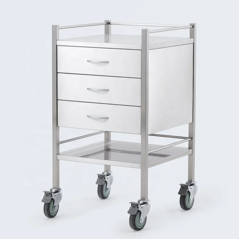 Meditroll MT03 New Design Multifunctional Stainless Steel Tray Rack Trolley