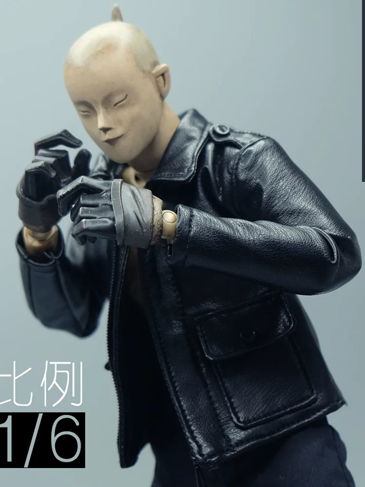 CROW DH TOYS Trendy 1/6 Man Soldier Fashion Leather Coat Flight Jacket Top Clothes Accessory for 12inch Action Figure Body