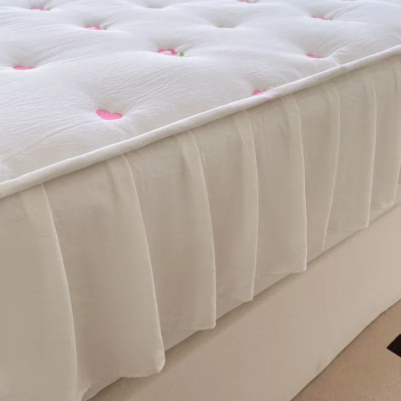 1PC Embroidery Floral Mattress Cover Thicken Lace Quilted Bed Cover with Elastic Band Solid Color 매트리스커버 Queen/King Bed Sheets