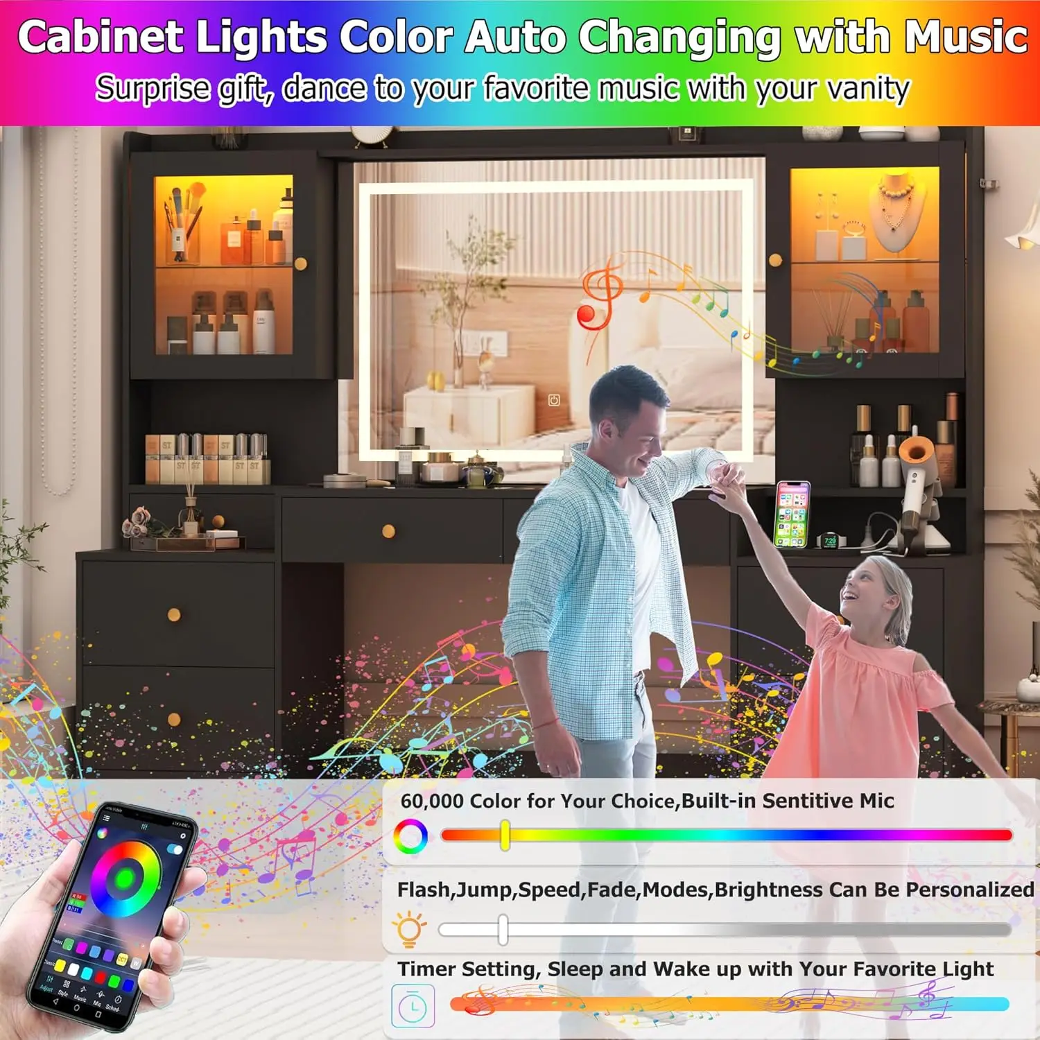 إطار سرير منجد من AMERLIFE مقاس كوين 62، سرير بمنصة فاخرة مع لوح رأسي طويل جدًا وشارع رأسي #2