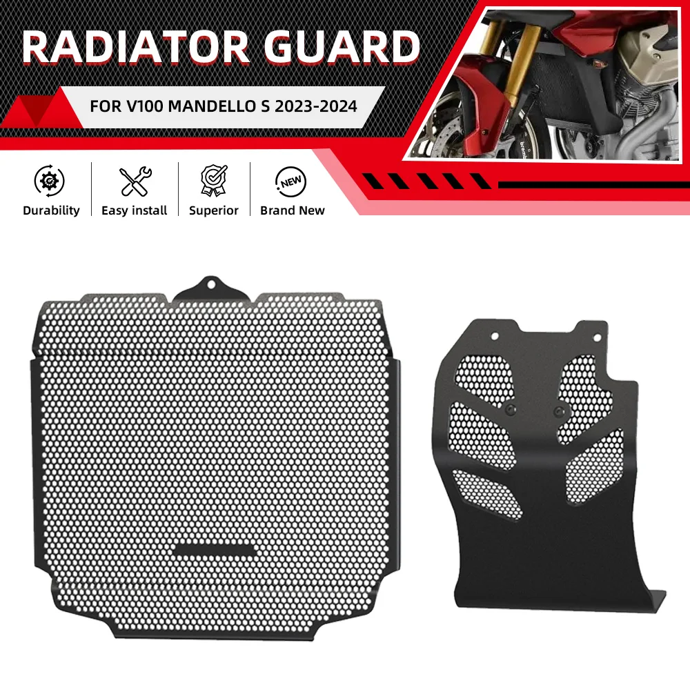 Radiator and Cylinder Head Engine Guard Complete For Moto Guzzi V100 Mandello S 2023-2024 Raditor Guard and Engine guard set