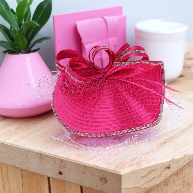 

Delicate Fascinator Hat Headband Tea Party Bridal Hairpiece Elegant Vintage Bridal Headband Wedding Cocktail Headwear