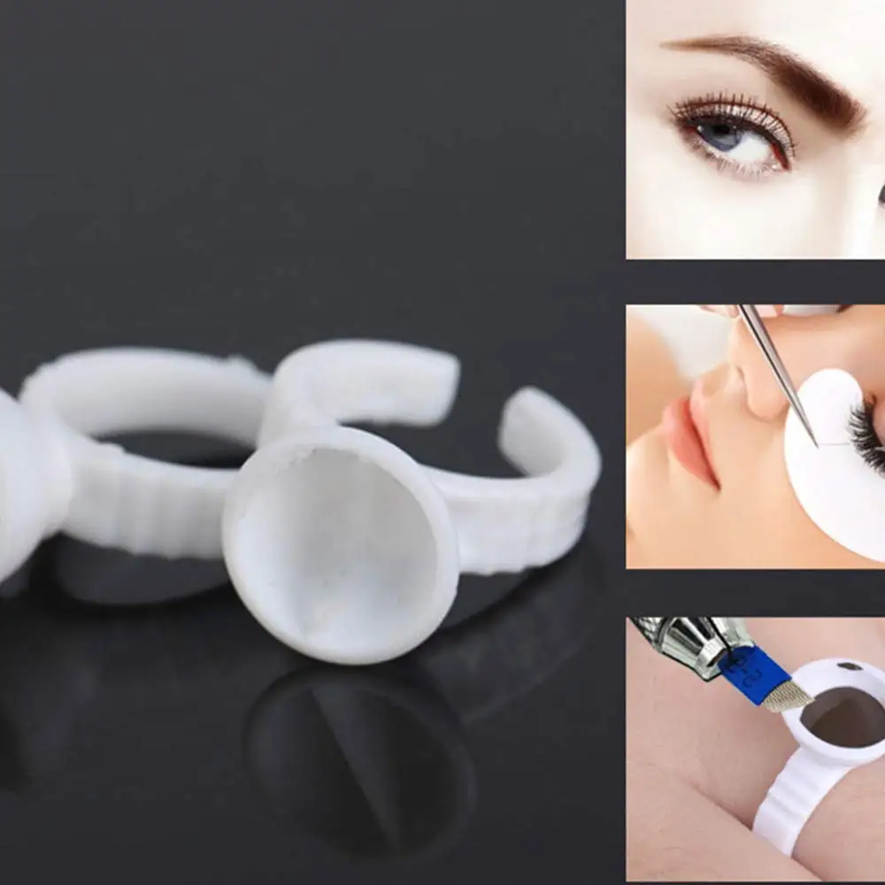 1000/500/100PCS Tattoo Ink Rings Cup Microblading Pigment Holder Divider Container S/M/L Eyebrow Makeup Tattoo Accessories