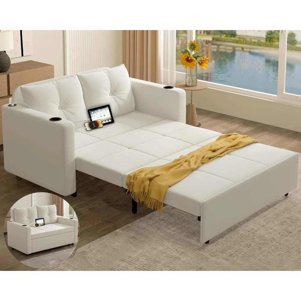 أريكة سرير 3 في 1 متعددة الاستخدامات، 56 أريكة مخملية قابلة للتحويل، نائمة بمقعدين لغرف المعيشة والمساحات الصغيرة