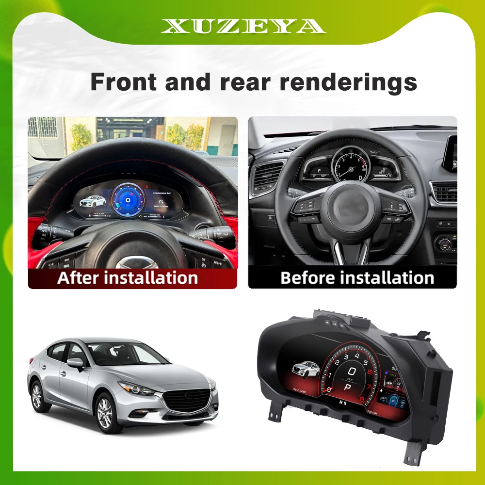 For Mazda 3 Axela BM 2014-2019 Digital Cluster LCD Dashboard Cockpit Virtual Instrument Carplay  Retain the original