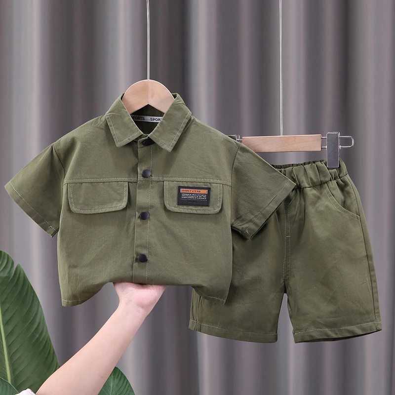 Kinderen Jongens Shirt Shorts 2 stks/sets Nieuwe Zomer Babykleertjes Pak Baby Outfits Peuter Casual Katoenen Kostuum Kids Trainingspakken