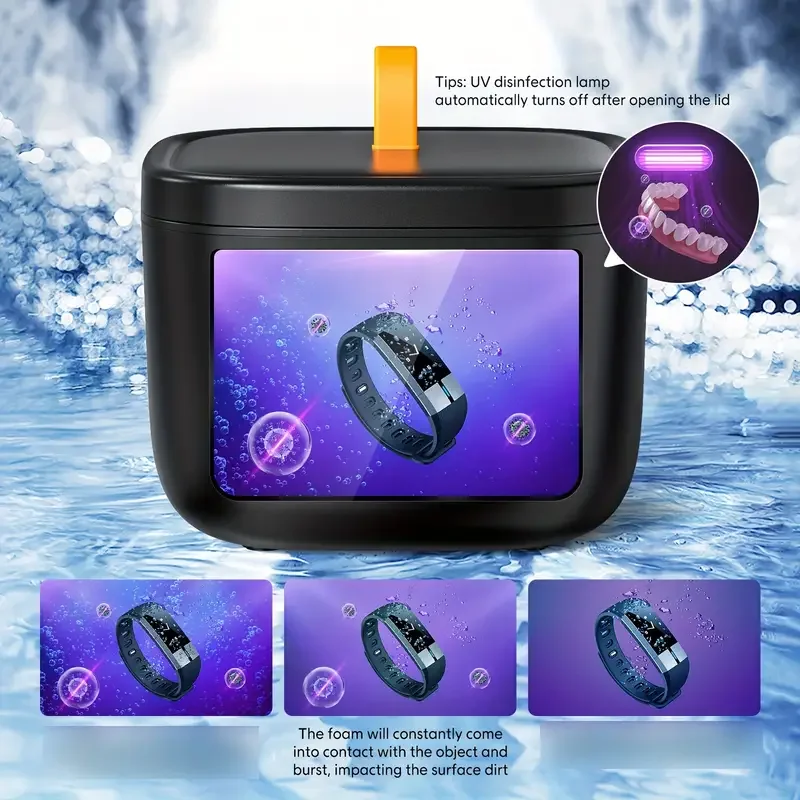 Ultrasonic Cleaner for Denture UV Cleaner Ultrasonic  Jewelry 45KHzCleaner 255ML Ultrasonic Cleaning Machine Ultrasound Washing