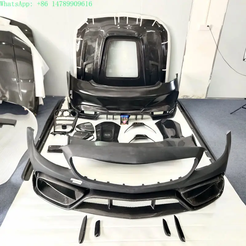 Full Custom Build With Old-to-new Body Kit ConversionW205 Carbon Fiber Hood Front Rear Bumper Body Kits For C-Class W205 2015-2