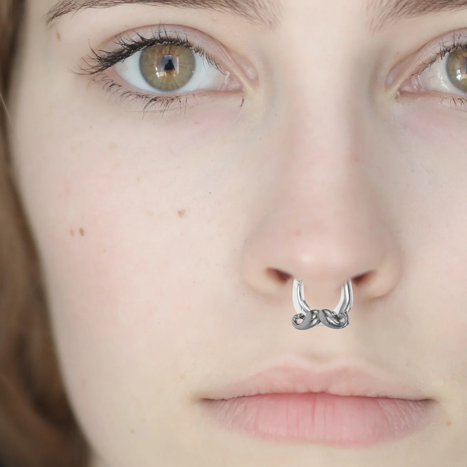 

1Pair Nose Piercing Jewelry Stainless Steel Mustache Nose Ring Septum Hoop for Women Body Piercing Jewelry Mustache Septum Ring
