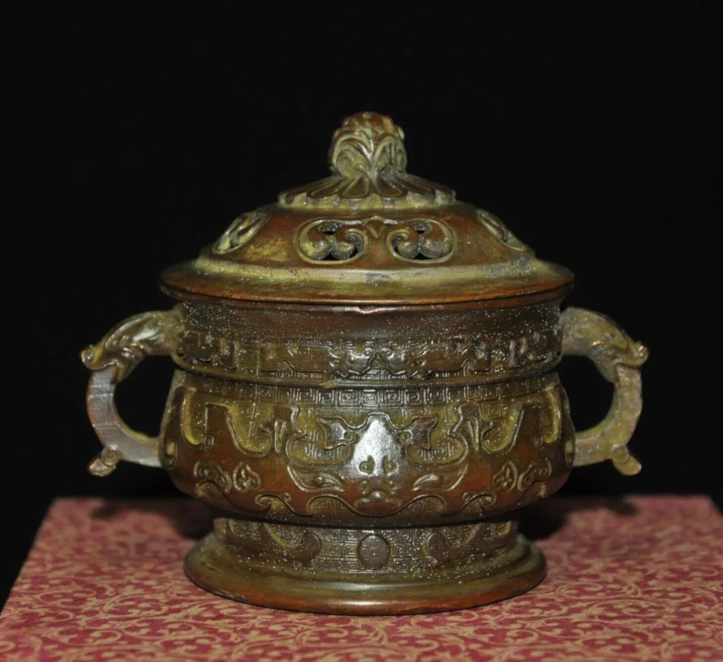 

Chinese Buddhism temple bronze animal beast pattern statue Incense burner Censer