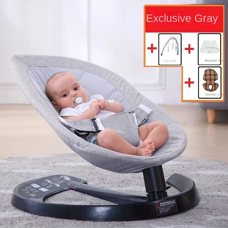 Baby Bed Baby Cradle Manual Soothing Recliner with Mosquito Net Toys Removable Rocking Chair Ergonomic Baby Rocking Chair