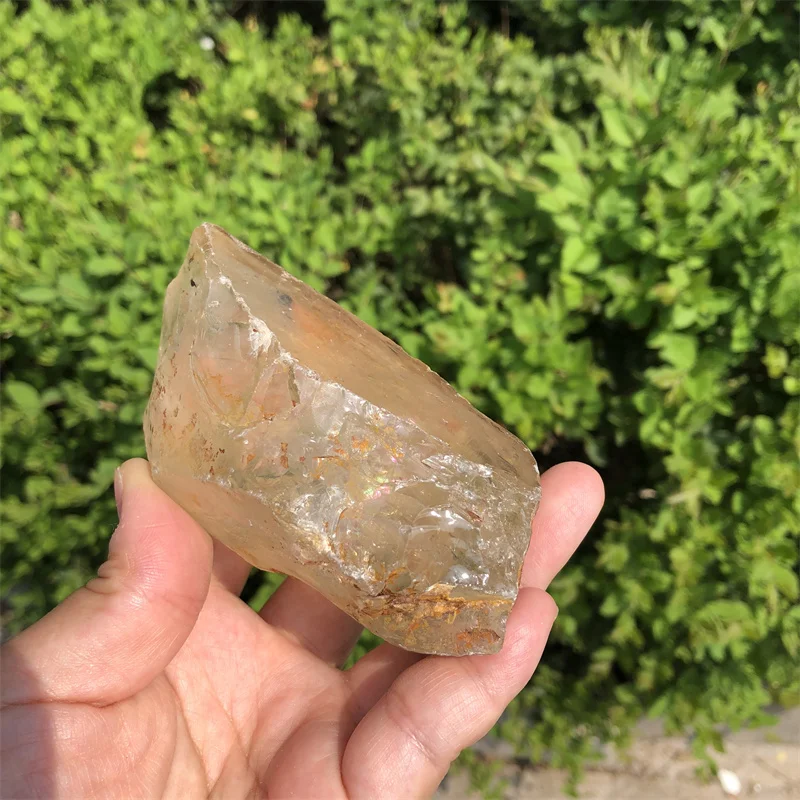303g rainbow Clear Smoky Lemurian Seed Quartz Natural Point Cluster Crystal Rough Healing