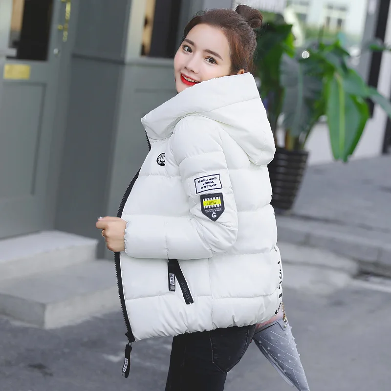 2024 Causal Ladies Padded Jacket Short Autumn Winter Wadded Jacket Women Hooded Short Coats Female Plus Size Parkas Overcoat