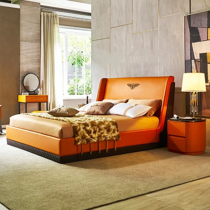 Light luxury post-modern minimalist double bed Hong Kong-style master bedroom wedding bed