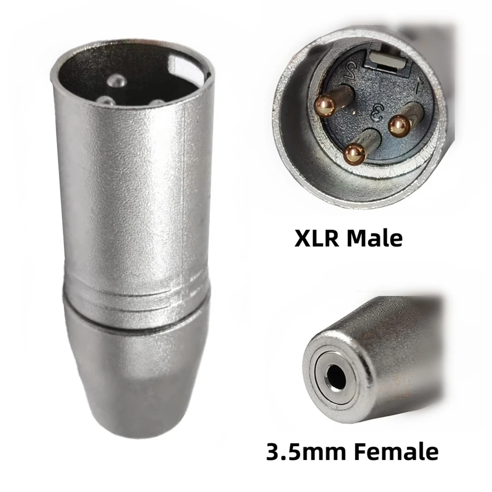 3-Pin XLR To 3.5mm Female Stereo Audio Connector Microphone Adaptors Coupler XLR 3 Pin Male Plug Converter To 3.5mm Mini Jack