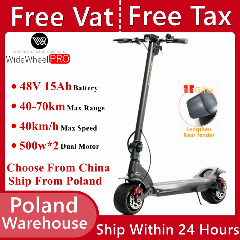 

EU Stock Mercane WideWheel Pro Smart Electric Scooter For Adult 48V 500W / 1000W Kickscooter Dual Motor Disc Brake Skateboard