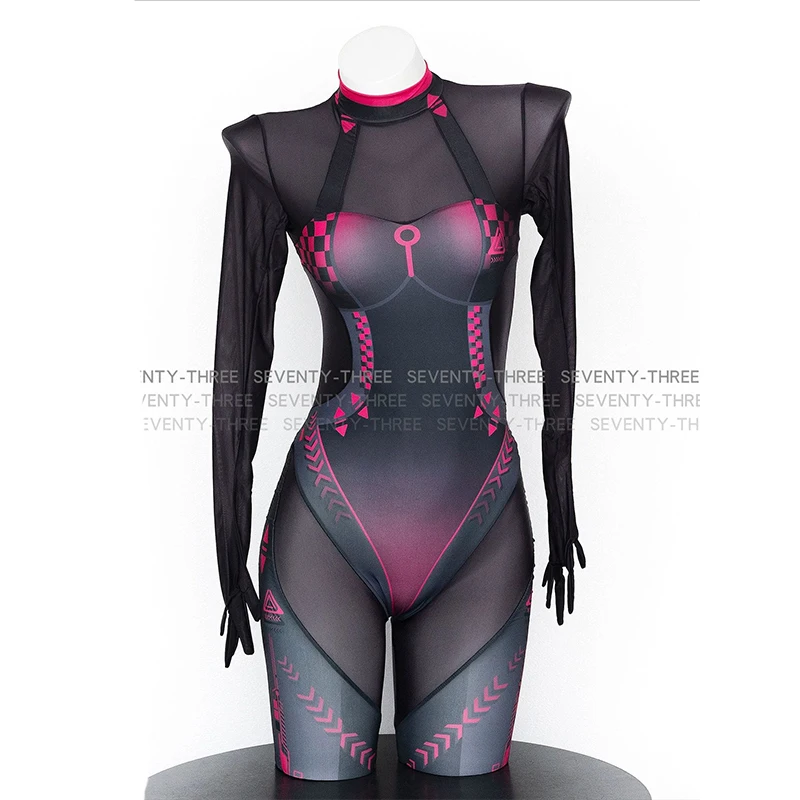 

Game Car Race Girl Women Sexy Cyber Mechanical Jumpsuit Gothic Punk Anime Tight Thin Bodysuit BodyStocking Cosplay Party Costume