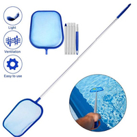 Swimming Pool Leaf Rake Mesh Skimmer Net with 5 Aluminum Pole Sections Ultra Fine Netting Bag Basket for Cleaning Pools Spas