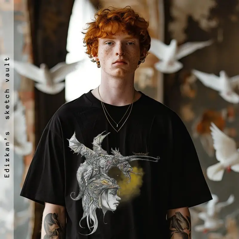 

Artistic Dragon T Shirt Magnificent Ferhat Edizkan Design Cool Fantasy Comfort Colors 1717