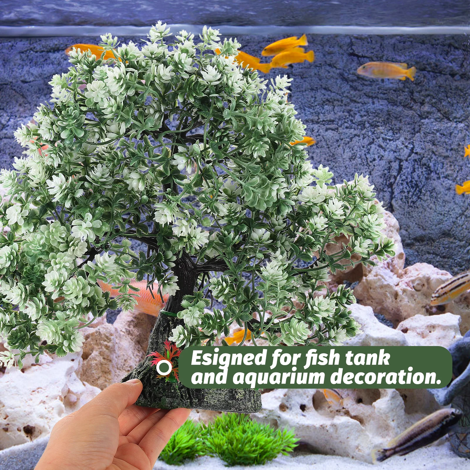

Simulated Water Grass Rockery Plants Aquarium Decor Fish Tank Landscaping Resin Tree Artificial Desktop Underwater Craft