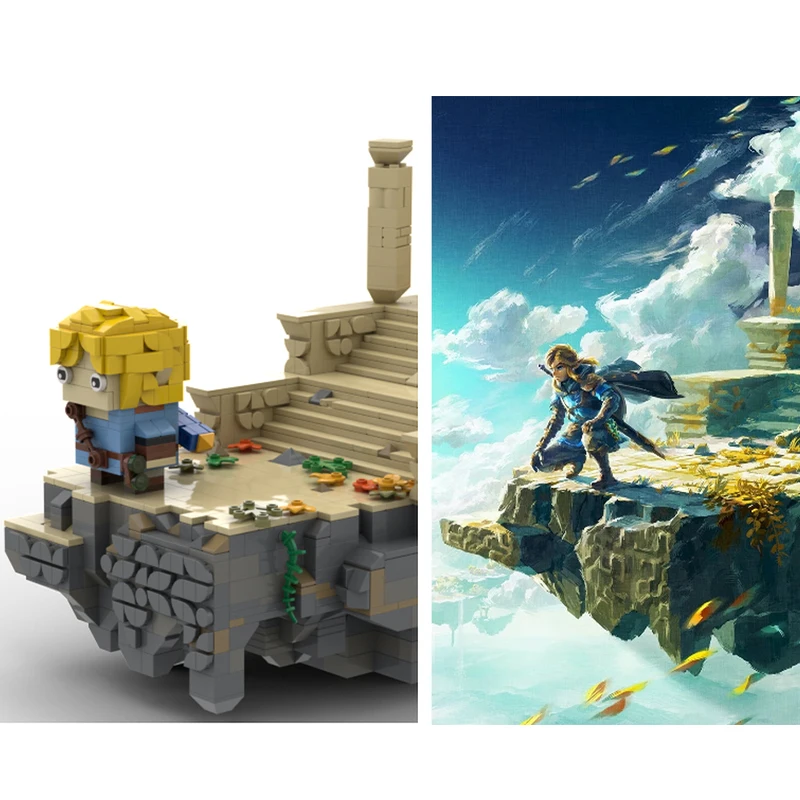 

1633 шт. MOC Zeldases Tears of The Kingdom: диорамы, строительные блоки, строительная игра, сценарий, игрушка, креативный подарок для детей