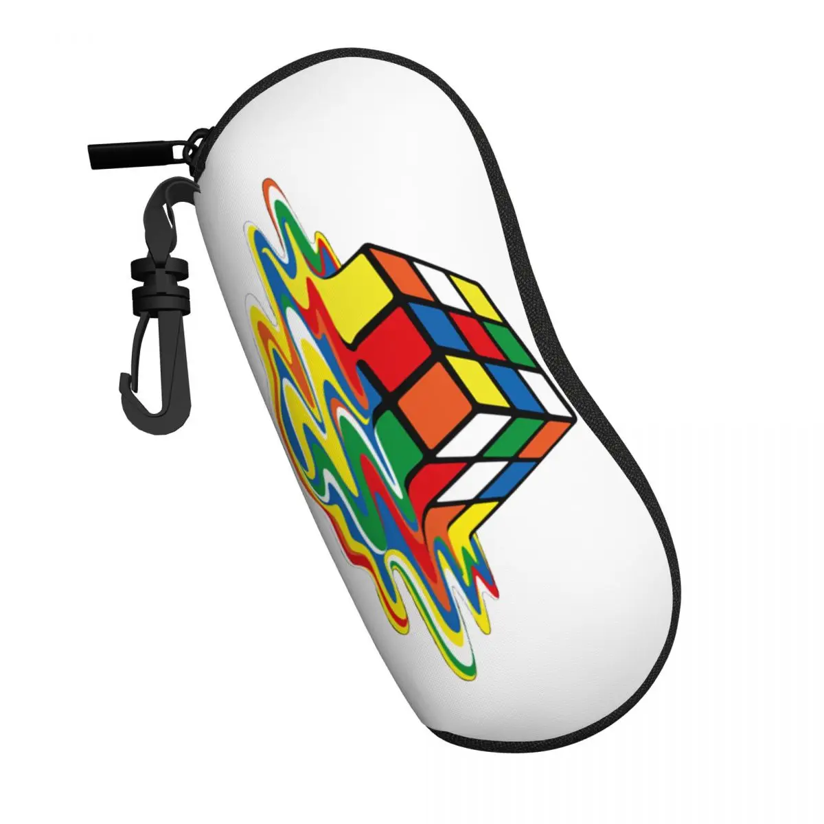 Custom Melted Cube Rubiks Shell Eyeglasses Case Women Men Cute Geometric Math Magic Glasses Case Sunglasses Box Pouch