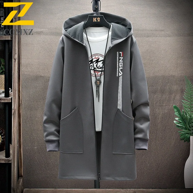 

COMXZ Casual Mens TrenchCoat Classic Hooded Collar Outdoor Working Lightweight Coat Fashion Travel Wear Resistant Autumn Wear
