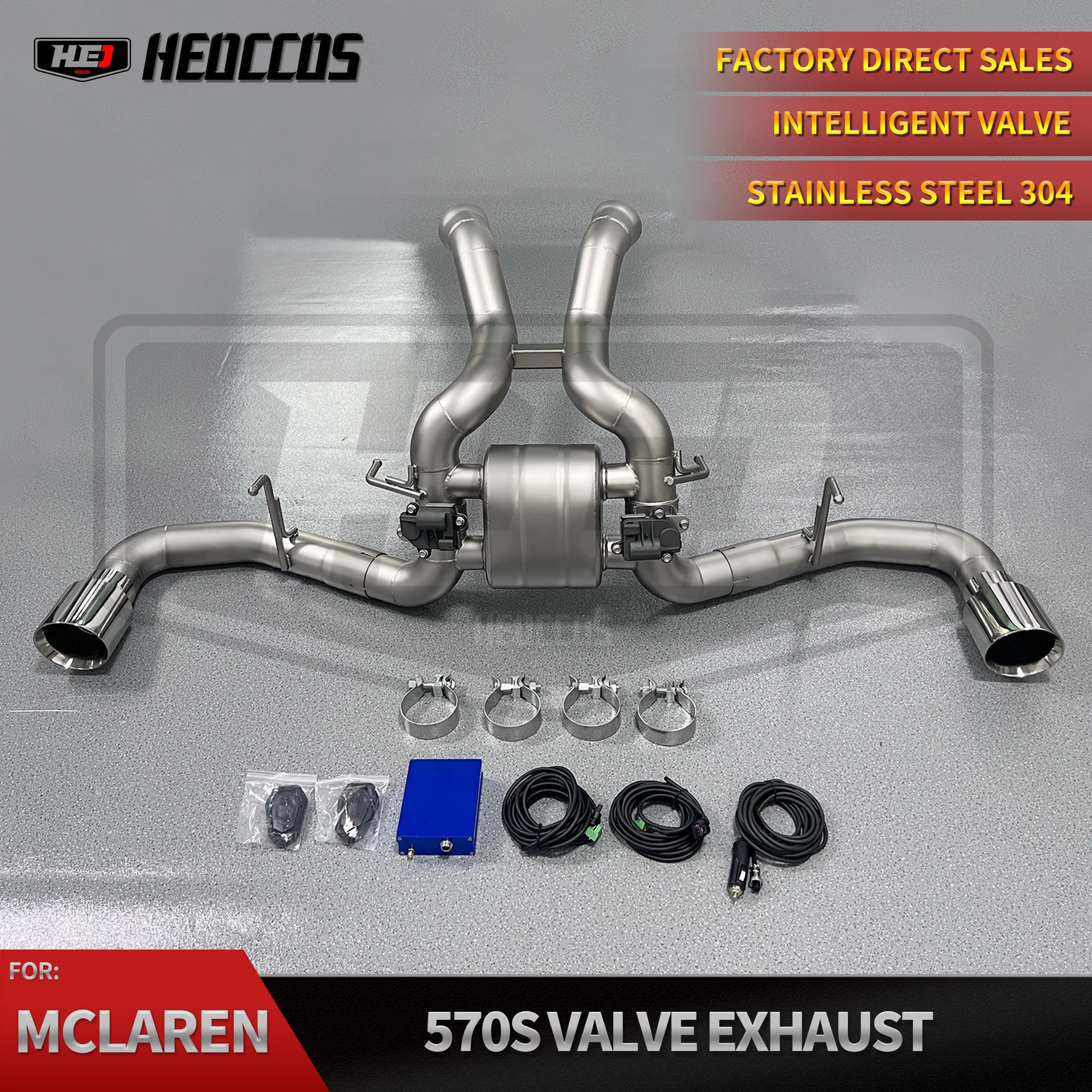 

HEO Stainless Steel 304 For McLaren 570S catback Valve Exhaust Silencer Performance Upgrade