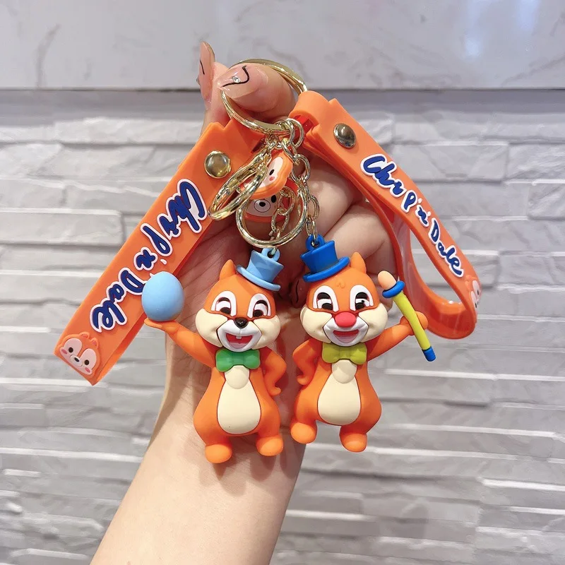 Disney Cartoon Anime Chip Dale Car Keychain Phone Bag Ornament Fashion Kids Gift