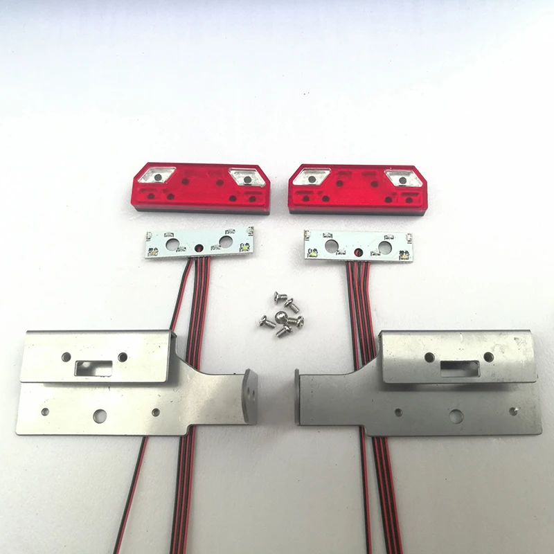 LED A Pair Simulation Metal Taillight Bare Lamp for 1/14 Tamiya RC Truck Car Scania BENZ 3363 VOLVO FH16 MAN Diy Parts Toys