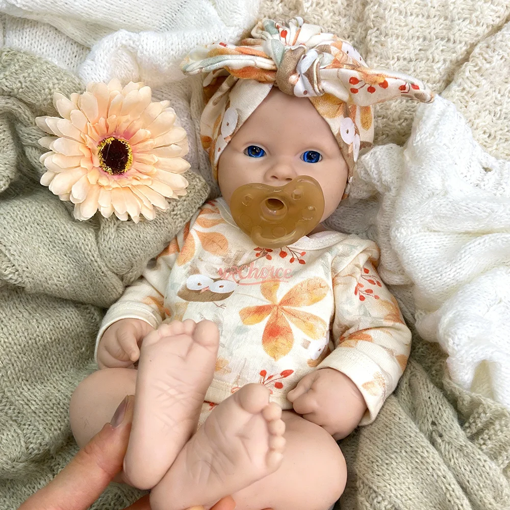 Hot Sale 18" Full Body Solid Silicone Reborn Baby Doll Girl 3D Paint Skin Lifelike Washable Newborn For Reborn Doll Enthusiasts