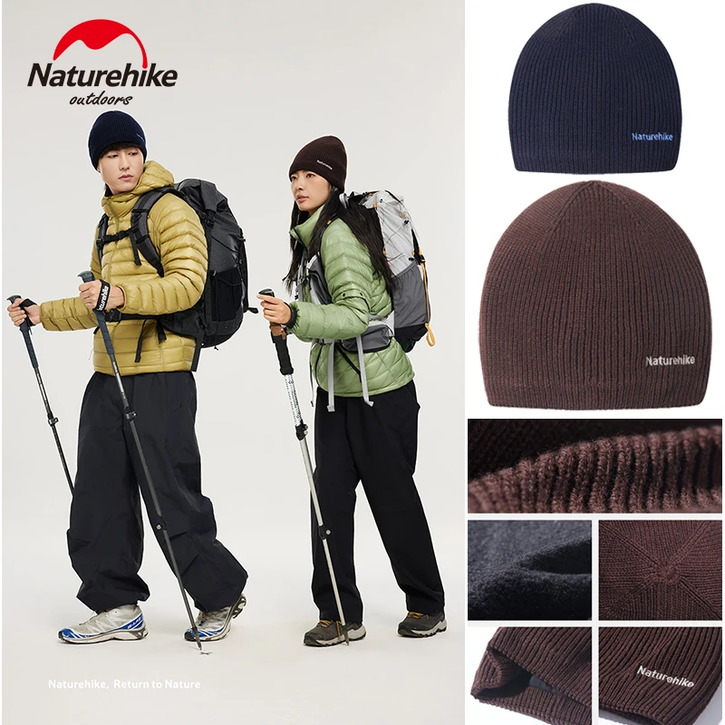 

Naturehike вязаная шапка из мериносовой шерсти 2025 для женщин и мужчин, впитывающая влагу, уличная, ветрозащитная, для кемпинга, путешествий, альпинизма, катания на лыжах, зима