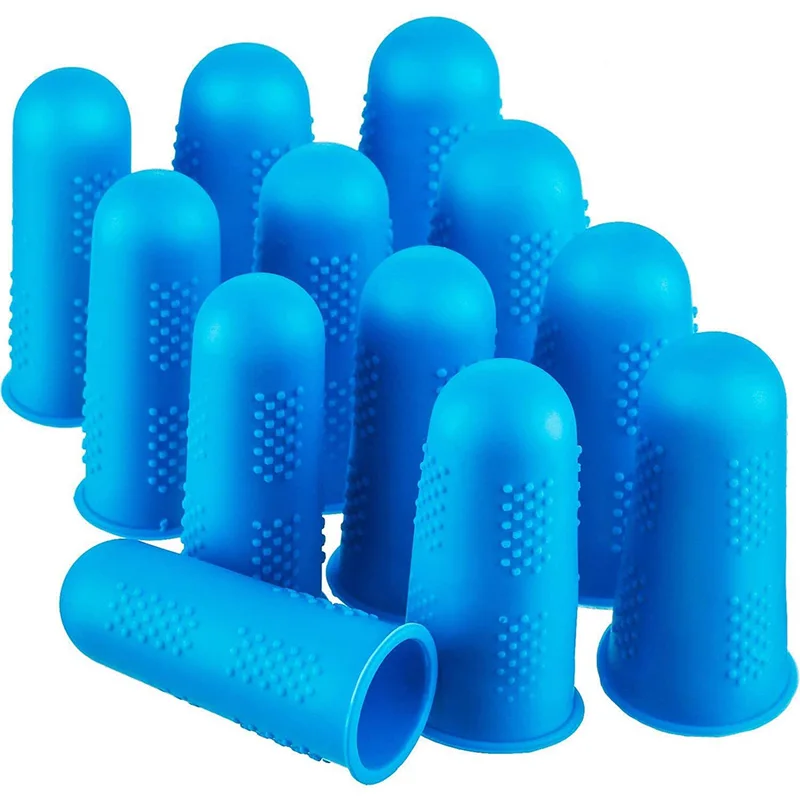 12 Pieces Finger Cots Silicone Finger Protection Covers Caps Fingertip Protectors Heat Resistant Finger Sleeves 3 Sizes