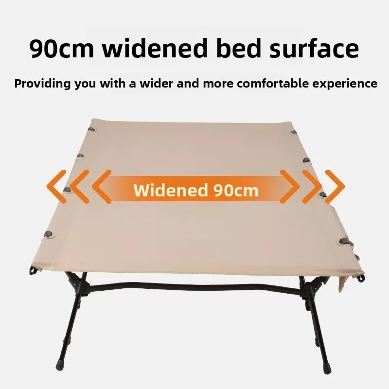 90cm Widened Aluminum Alloy Folding Camping Bed Ultra Light Portable Outdoor Marching Bed for Self-driving Tour Lunch Rest