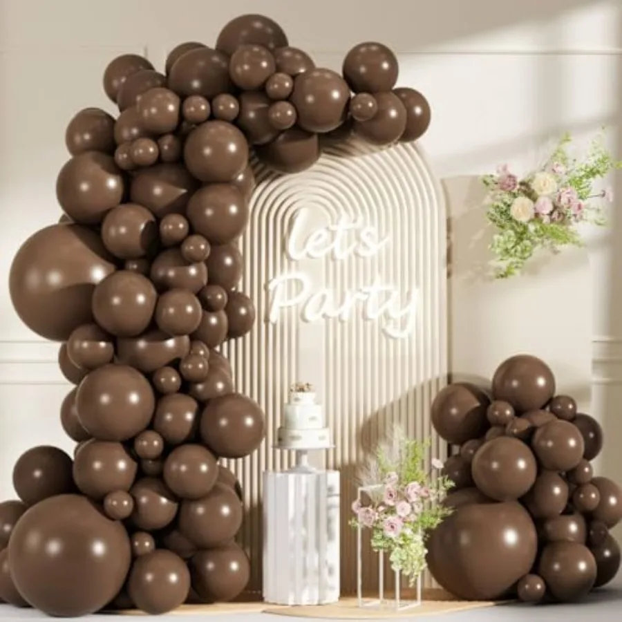 

99Pcs Balloon Arch Kit - 18/12/10/5 inch Retro Coffee Tan Latex Balloons for Boho Birthday, Bear Baby Shower, Wedding, Thanksgi