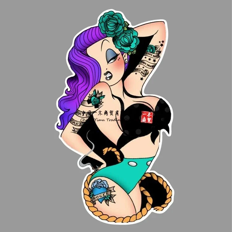 Sexi Vedio Woman Stickers For Pinup Girl With Tattoos Roger Rabbit Sexy Hot Woman Vinyl Cool Sticker