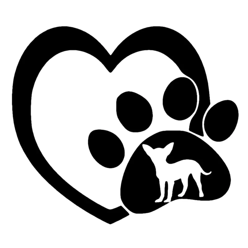 

Car Stickers Chihuahua Love Heart Paw Motorcycle Decorative Accessories Decor Waterproof and Sunscreen Vinyl Decal,13CM*13CM