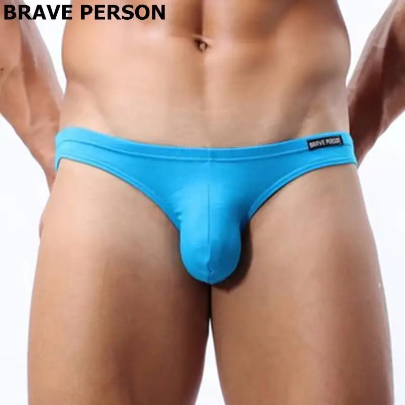 BRAVE PERSON Mens Sexy Modal Underwear Briefs Men Low Rise U convex Pouch Brief Underwear Men Stretch Breathable Briefs