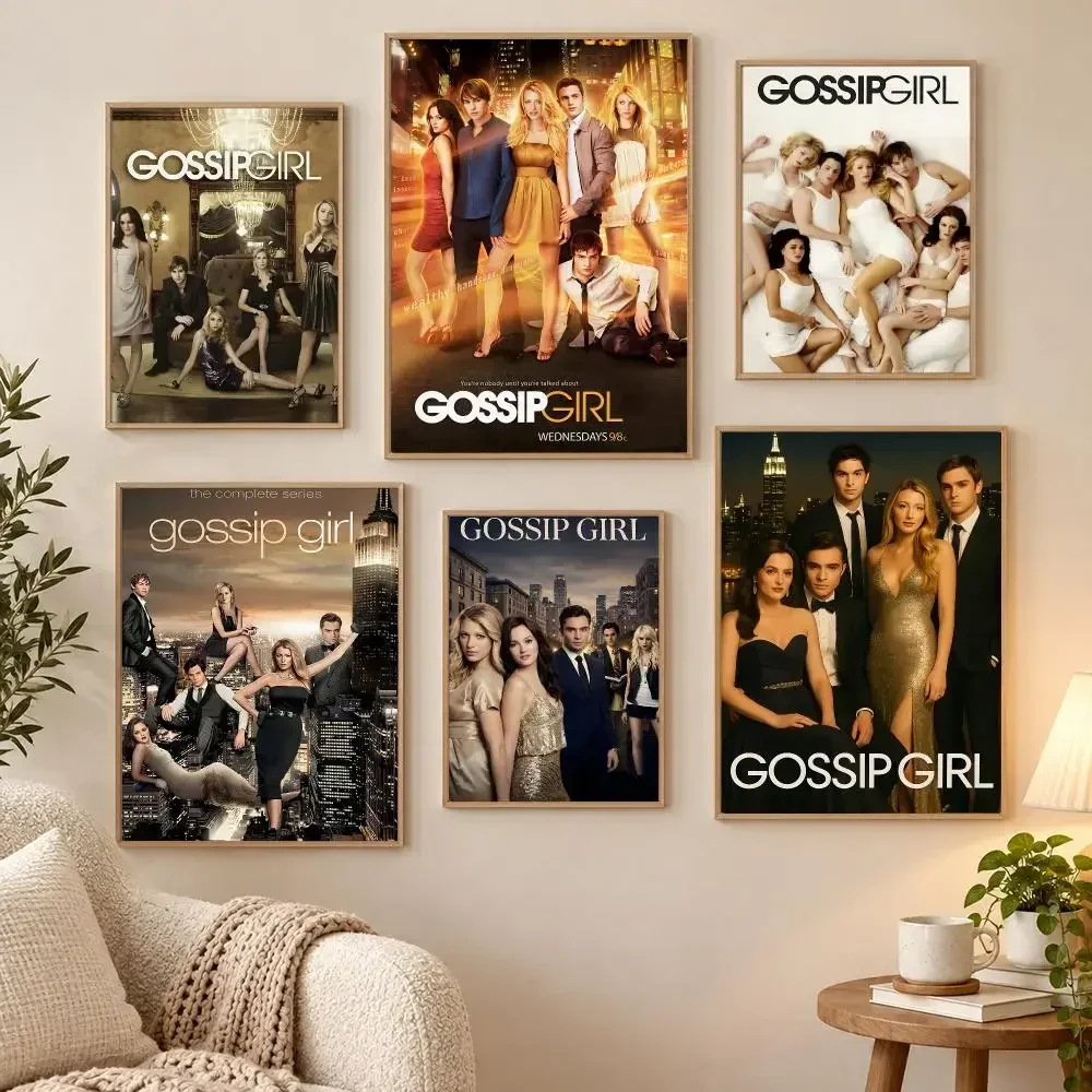 G-Gossip Girl pintura de programa de television Poster Waterproof HD Modern Peel And Stick Wall Decor Living Room Dorm Garage