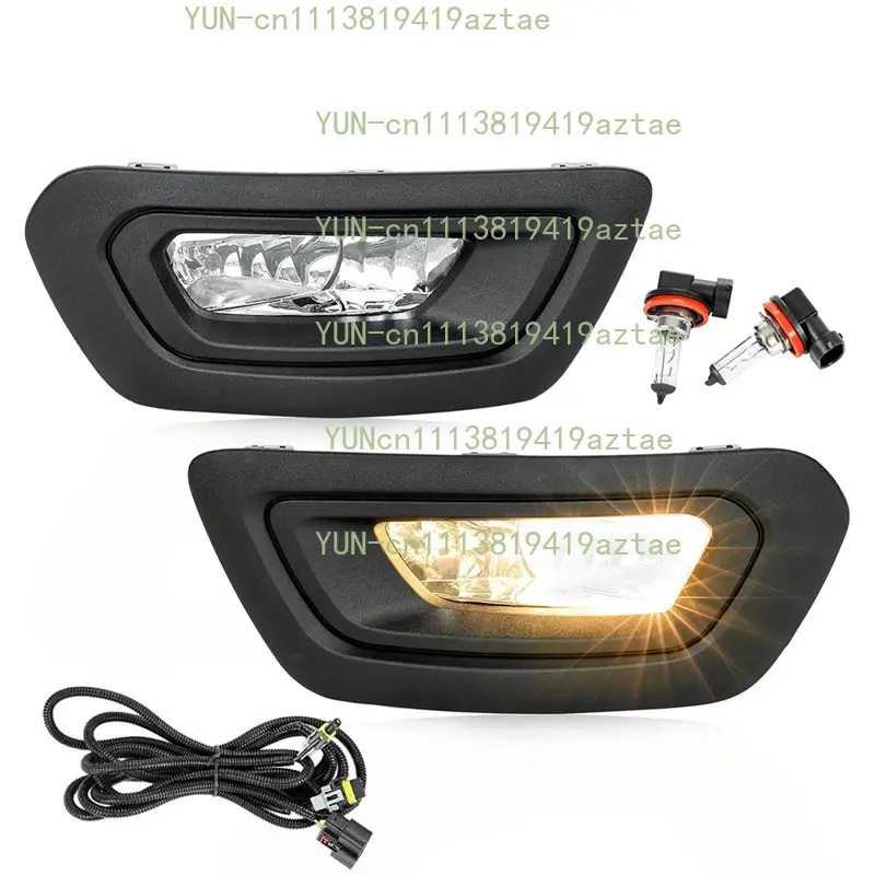 Left& Right Side Fog Lights W/Cover Bezels& Bulbs 1 Pair FO1038207 FO1039207 For Ford Transit 2020-2024