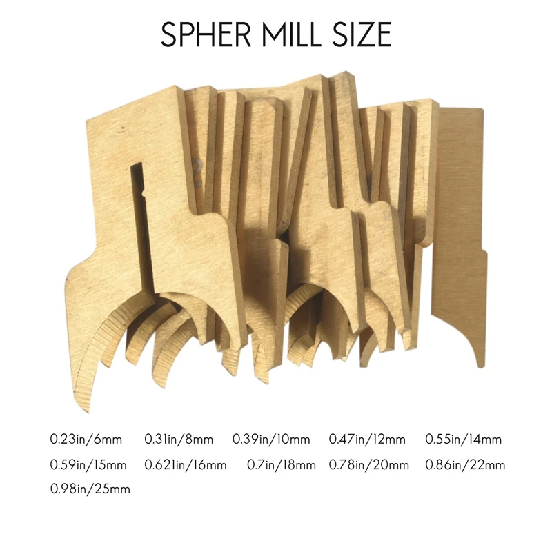 AA46 24 Buah Pisau Bola Logam Alat Pertukangan Bor Manik Kayu Cetakan Manik Putar 6-25Mm