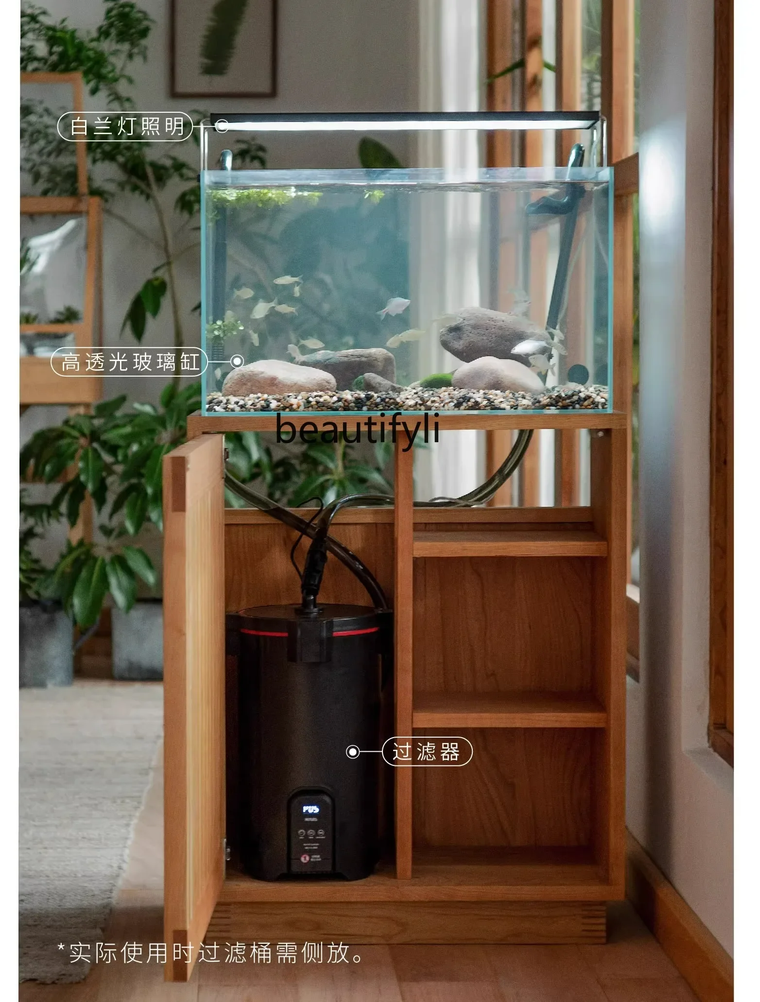 Japanese Style Entryway Solid Cherry Wood Side Cabinet Sofa Living Room Fish Tank Base Cabinet Storage Oak Grid Cabinet