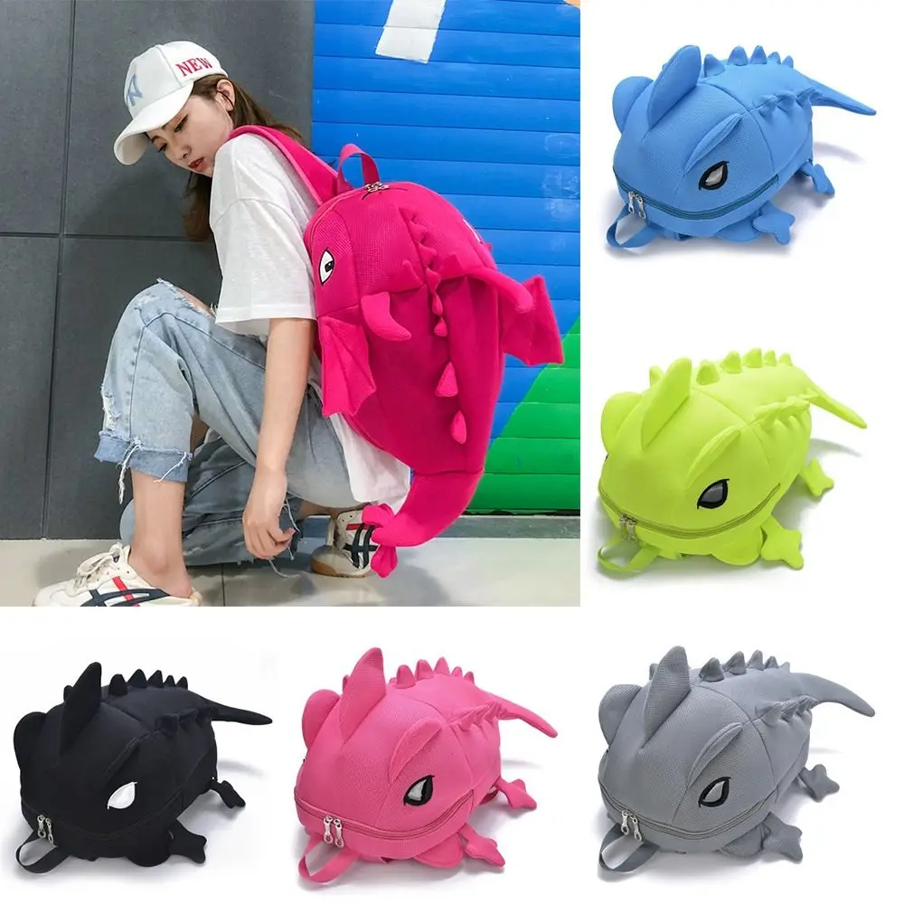 Creative Shoulder Backpacks New Cute Candy Color Shoulder Bag Large Capacity Cartoon 3D Dinosaur Men Women