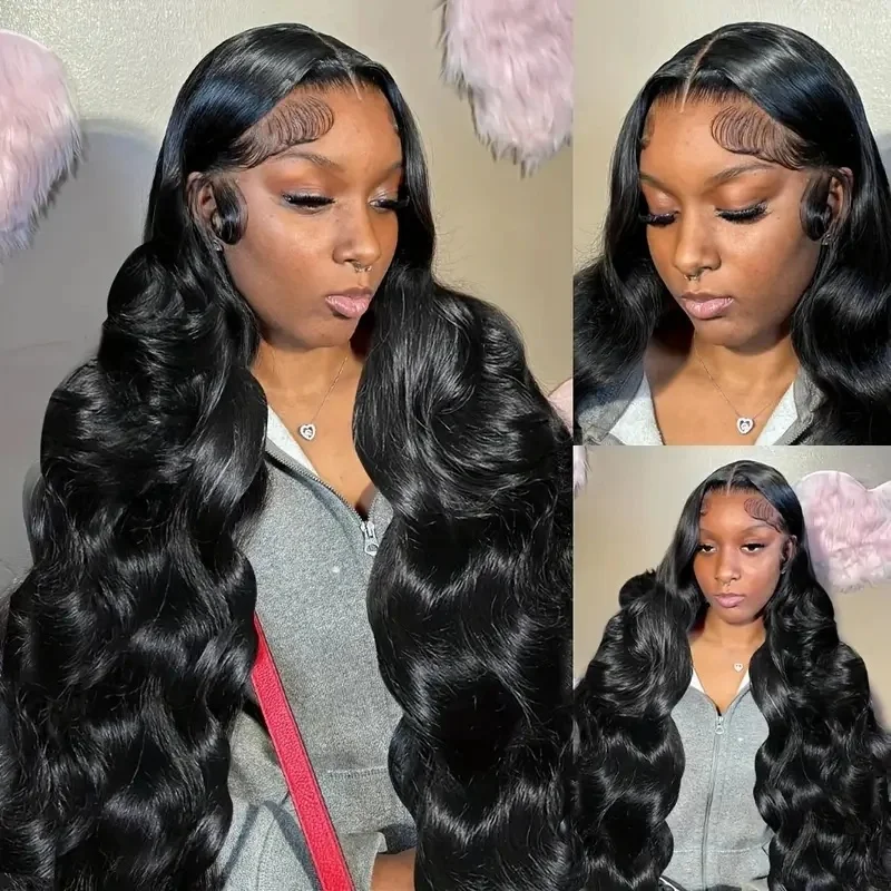 Ready To Wear Transparent Lace 200% Density Body Wave Lace Front Wigs Human Hair 5x5 Glueless Natural Color Women With Baby Hair