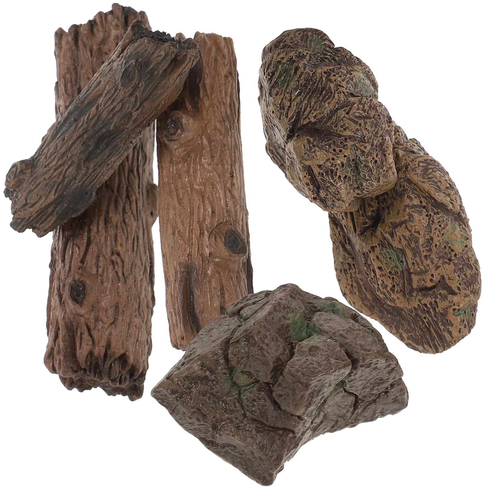 Aquarium Tree Stump Simulated Models Dollhouse Resin Stone Figurine Micro Scene