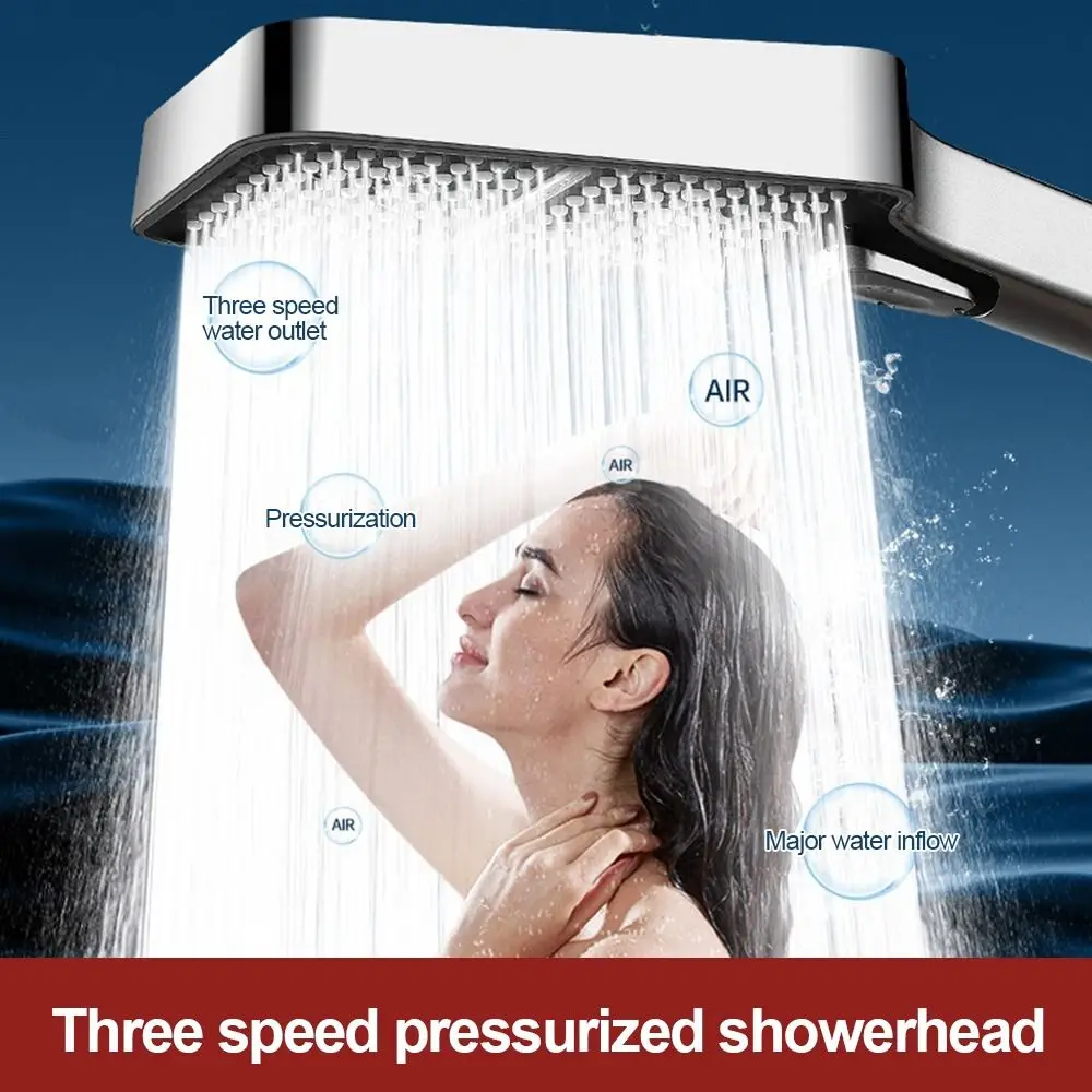 

Plastic High Pressure Shower Head Large Flow Water Saving Handheld Shower Head Easy Install 3 Mode Adjustable Shower Sprayer