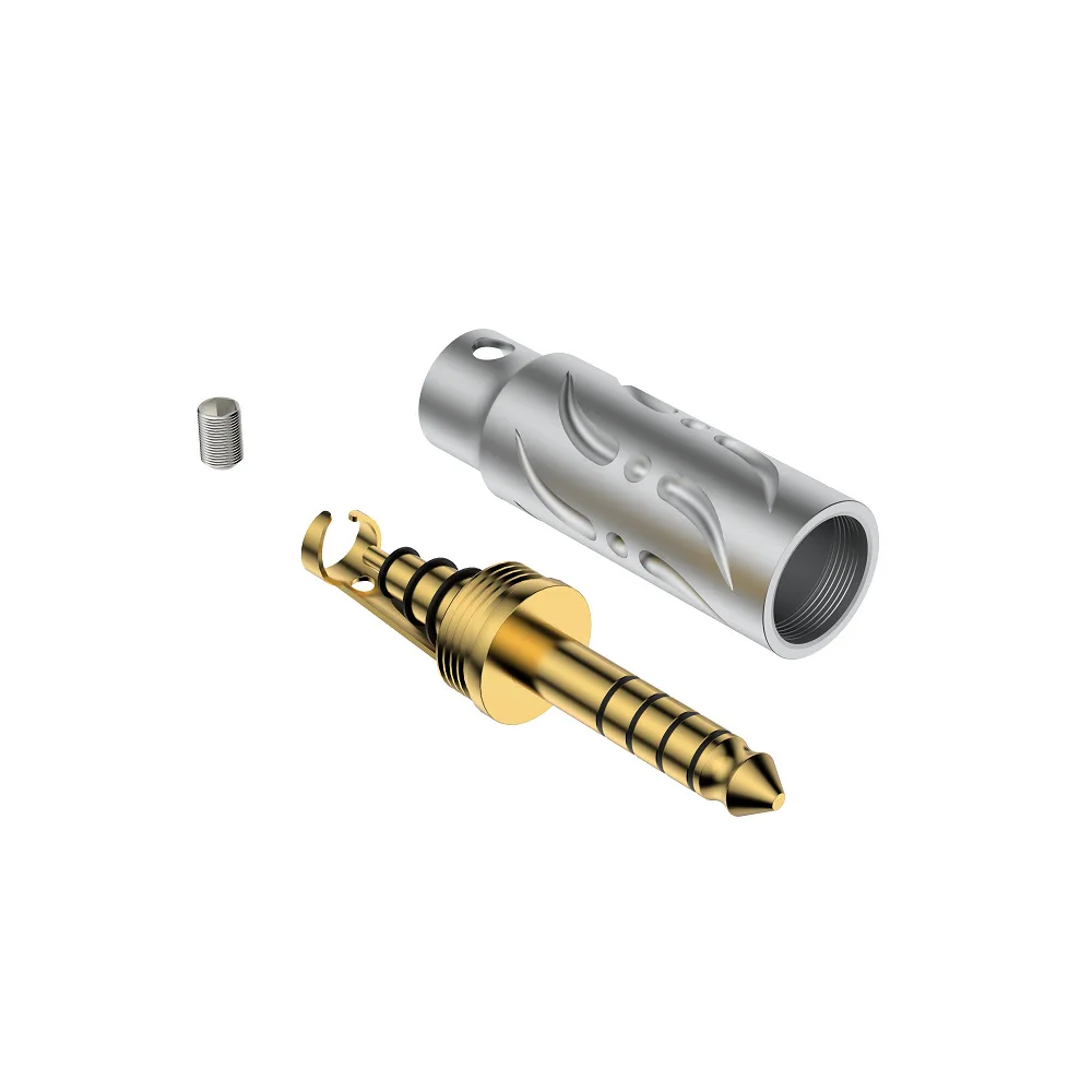 4.4MM Balanced Male Audio Plug Gold Rhodium Plated HIFI Headphone Jack Connector Adapter Replaceable Earphone Repair Connector