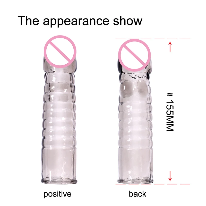 Penis Extender Cock Rings Delay Ejaculation Reusable Penis Condoms Dick Sleeve Silicone Glans Vagina Massager Sex Toys For Men