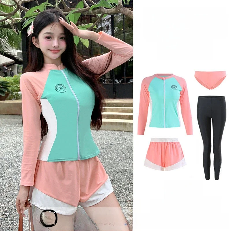 

Women's Long Sve Wetsuit Slimming Girl Surfing Diving Suit Qui Dry Nylon Material Spring Summer Outdoor Cam Travel Gear