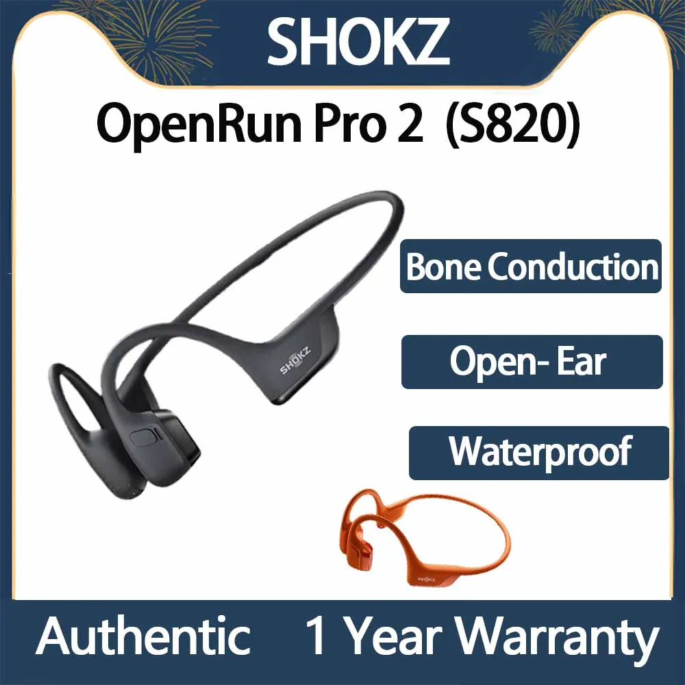 Original SHOKZ OpenRun Pro 2 S820 Bone Conduction Bluetooth Earphones Waterproof Open Sports Running Earphones Custom EQ Equa